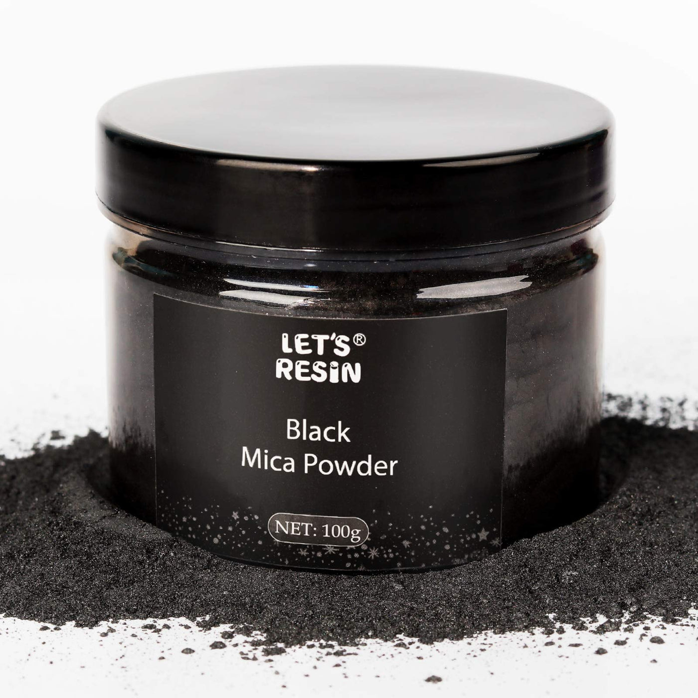 LET'S RESIN Black Mica Pigment Powder, 3.5 Ounces/ 100 Grams Black